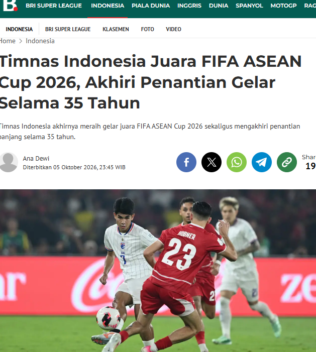 Tờ Bola chỉ ra sự trùng hợp khi năm 1991, ĐT Indonesia cũng vô địch SEA Games sau khi thắng Thái Lan trong loạt luân lưu, và đó cũng là cách để Indonesia chấm dứt 35 năm cơn khát danh hiệu