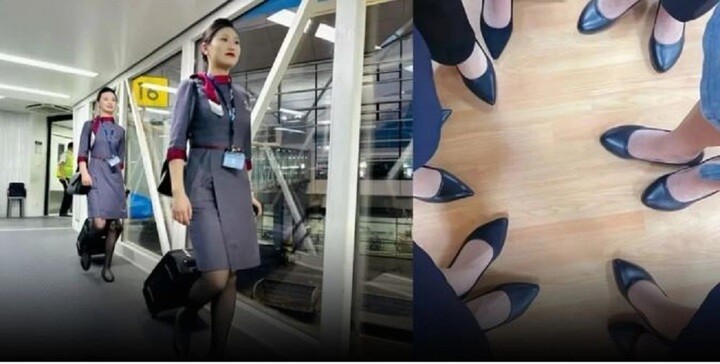 Tiếp viên hàng không đi giày bệt khi làm việc trên các chuyến bay.