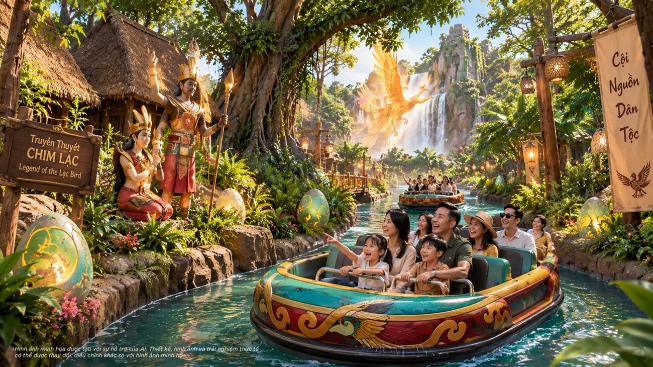 Cả gia đình cùng khám phá văn hóa Việt tái hiện sống động tại phân khu Lễ hội Việt Nam