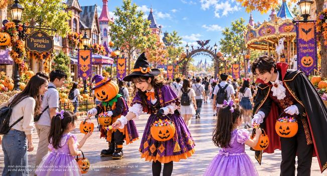 Du khách có thể tham gia các lễ hội hóa trang Halloween quanh năm