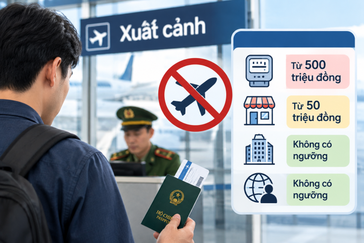 Những cá nhân, tổ chức mở công ty nhưng không hoạt động tại cơ sở đăng ký, cơ quan thuế không thể liên hệ được sẽ nằm trong diện cấm xuất cảnh, dù số tiền nợ thuế ít. Ảnh minh hoạ sử dụng công nghệ AI