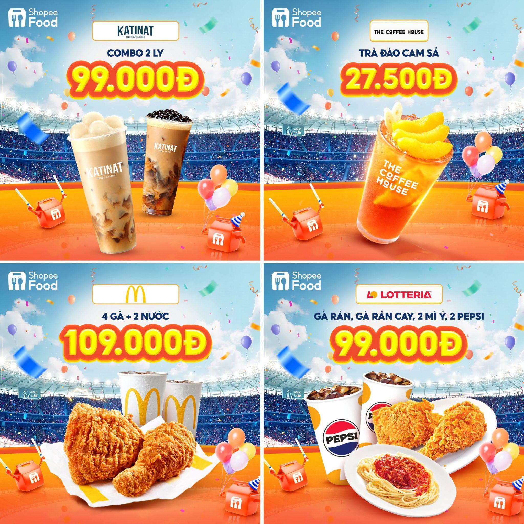 Loạt deal “khủng” từ các thương hiệu quốc dân đã sẵn sàng! Mở ShopeeFood săn ngay kẻo lỡ.