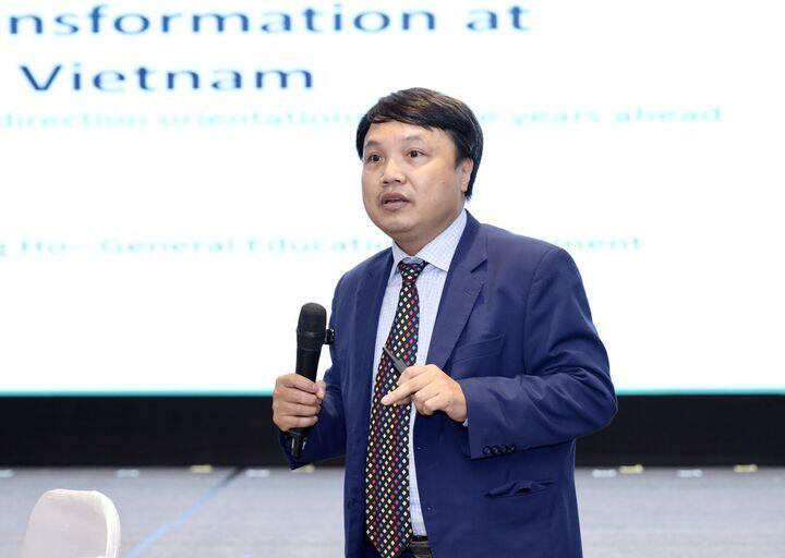 Ông Tạ Ngọc Trí, Phó Vụ trưởng Vụ Giáo dục Phổ thông (Bộ GD&amp;ĐT) tại phiên thảo luận mới đây.