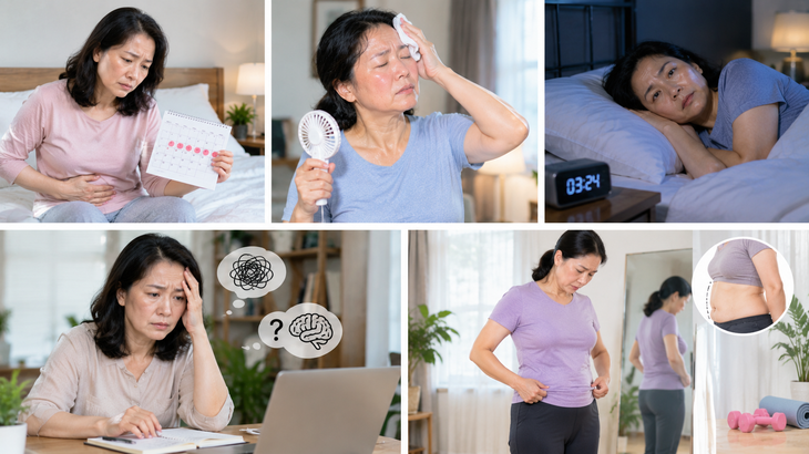 Sau tuổi 40, phụ nữ có nhiều thay đổi về tâm trạng và hình thể. Ảnh minh họa AI.