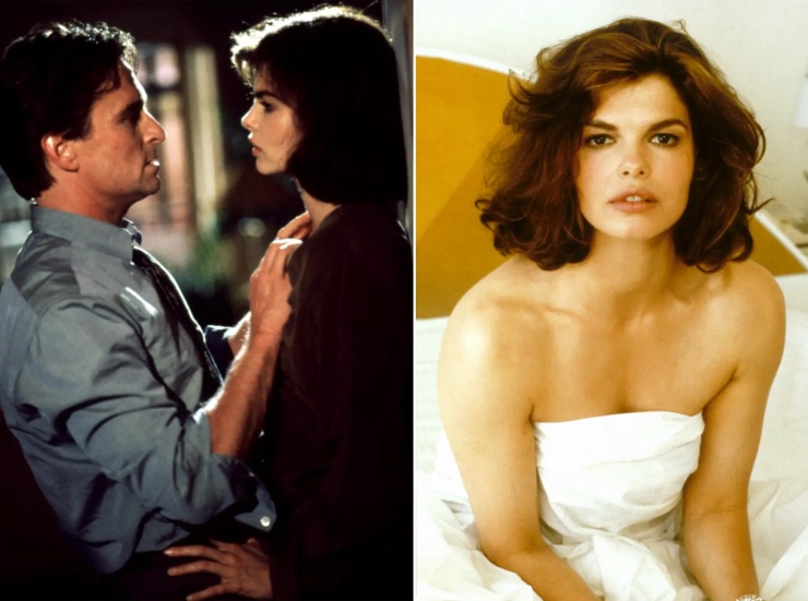 Douglas và Jeanne Tripplehorn nảy sinh tình cảm khi đóng phim Bản năng gốc. Ảnh: TriStar Pictures
