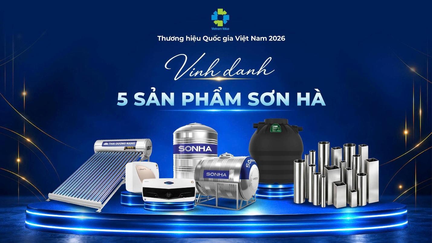 Các sản phẩm dân dụng và công nghiệp của Sơn Hà được công nhận Thương hiệu quốc gia 2026