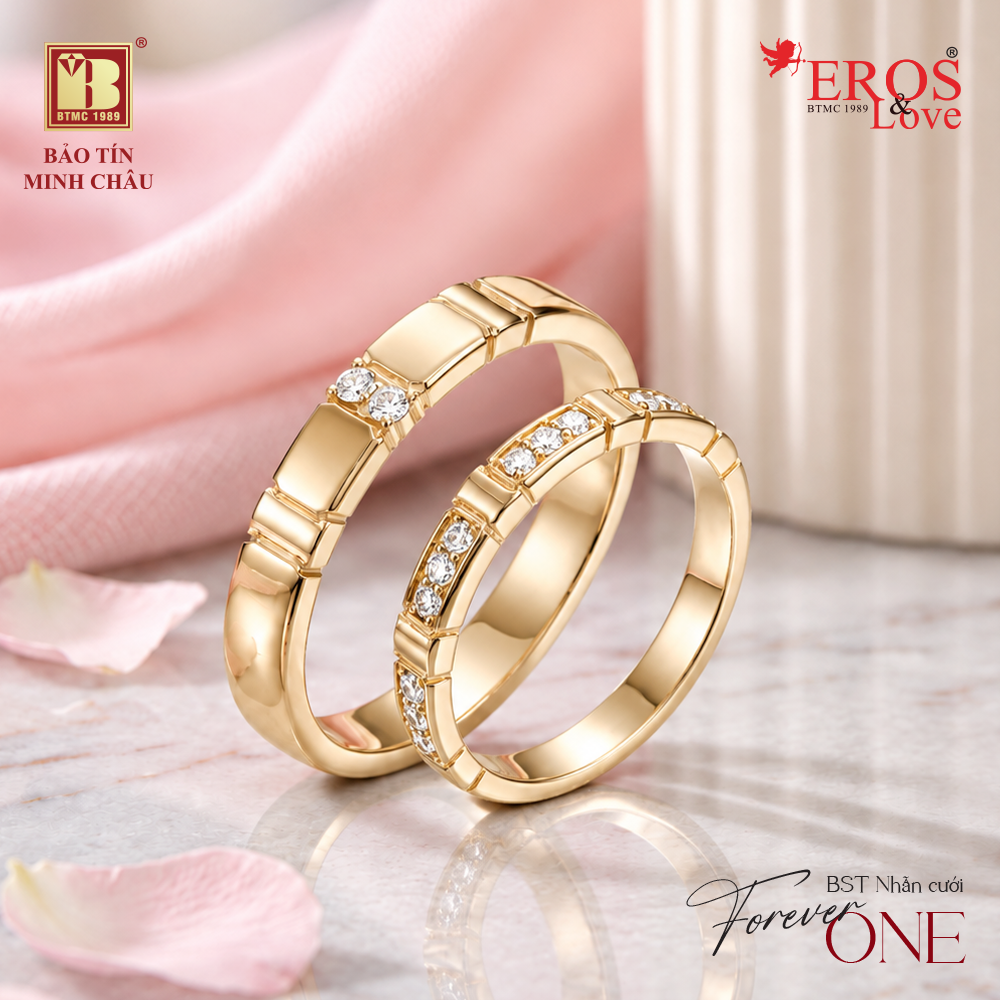 Bộ sưu tập nhẫn cưới Forever 1 - biểu tượng cho sự gắn kết của hai cá tính riêng, lựa chọn đồng hành cùng nhau. (Ảnh: BTMC)
