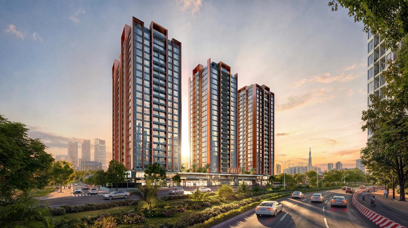 The Upper East Saigon với kiến trúc đương đại tại bán đảo Thạnh Mỹ Lợi, bên bờ Đông sông Sài Gòn.