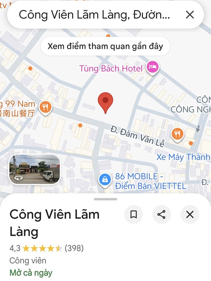 Công viên Lãm Làng được Google Maps chấm 4,3 sao dù nơi đây chỉ là khuôn viên sinh hoạt cộng đồng quy mô nhỏ ở phường Nam Sơn, thành phố Bắc Ninh.