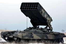 Ukraine lần đầu bắn nổ tung "Rồng lửa" nhiệt áp hạng nặng TOS-3 Dragon mới của Nga