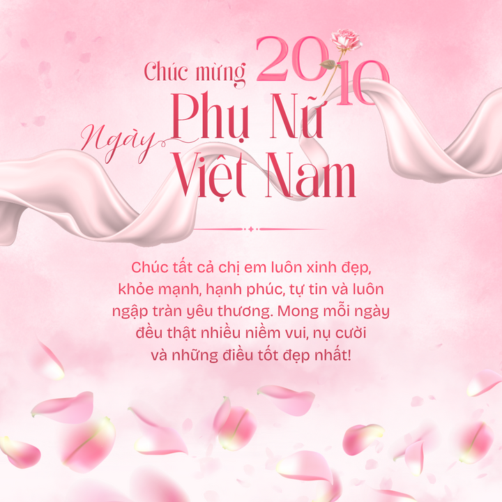Đừng quên gửi tặng những người phụ nữ bạn yêu thương lời chúc 20/10 ý nghĩa và ngọt ngào nhất. (Ảnh: Canva)