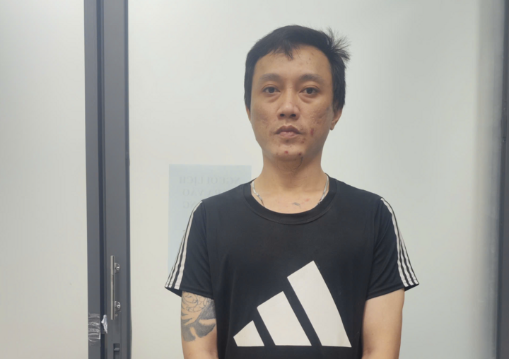 Huỳnh Lương Lộc tại cơ quan công an.