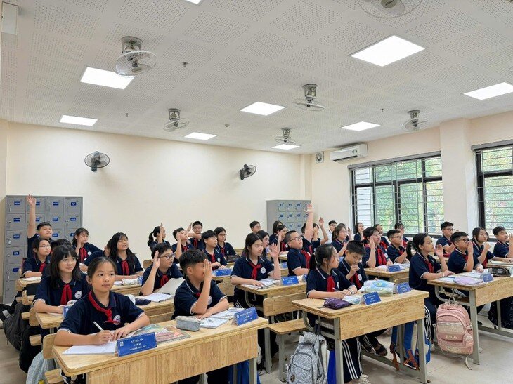 Một tiết học của học sinh Trường THCS Giảng Võ, Hà Nội. Ảnh: HB
