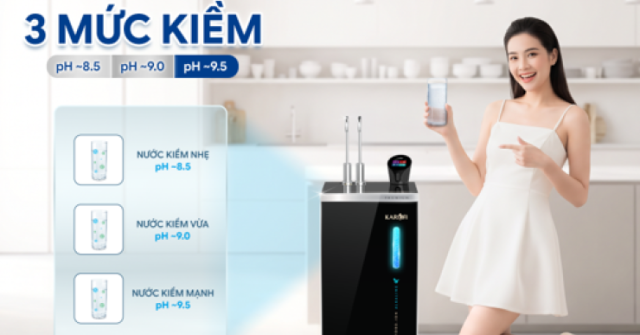 Tùy chọn 3 mức nước kiềm, chủ động sống khỏe cùng Karofi S88 Promax