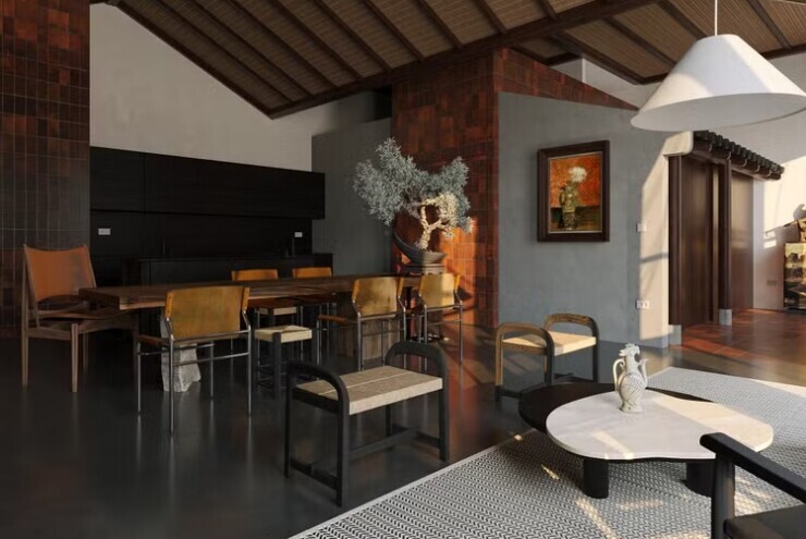 Căn penthouse 245m² kết hợp kiến trúc Á Đông với' thú chơi' nội thất thủ công