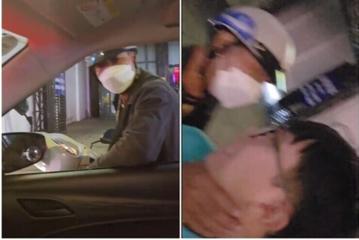 Tài xế taxi bị người đàn ông đi xe máy bóp cổ, xô ngã giữa đường