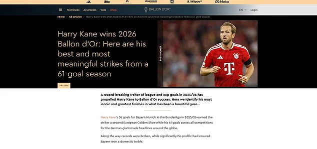 Trao giải Quả bóng vàng: Harry Kane lần đầu tiên đăng quang - 14