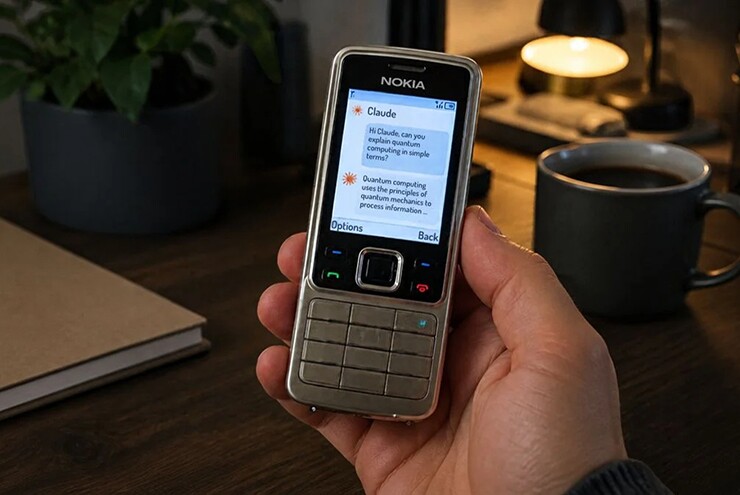Nokia 6300 đang chạy chatbot AI Claude.